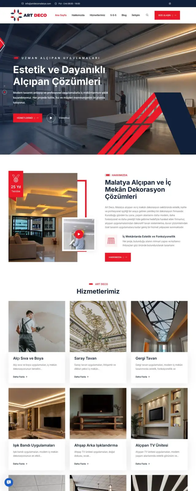 Art Deco Alçıpan web sitesi ekran görüntüsü