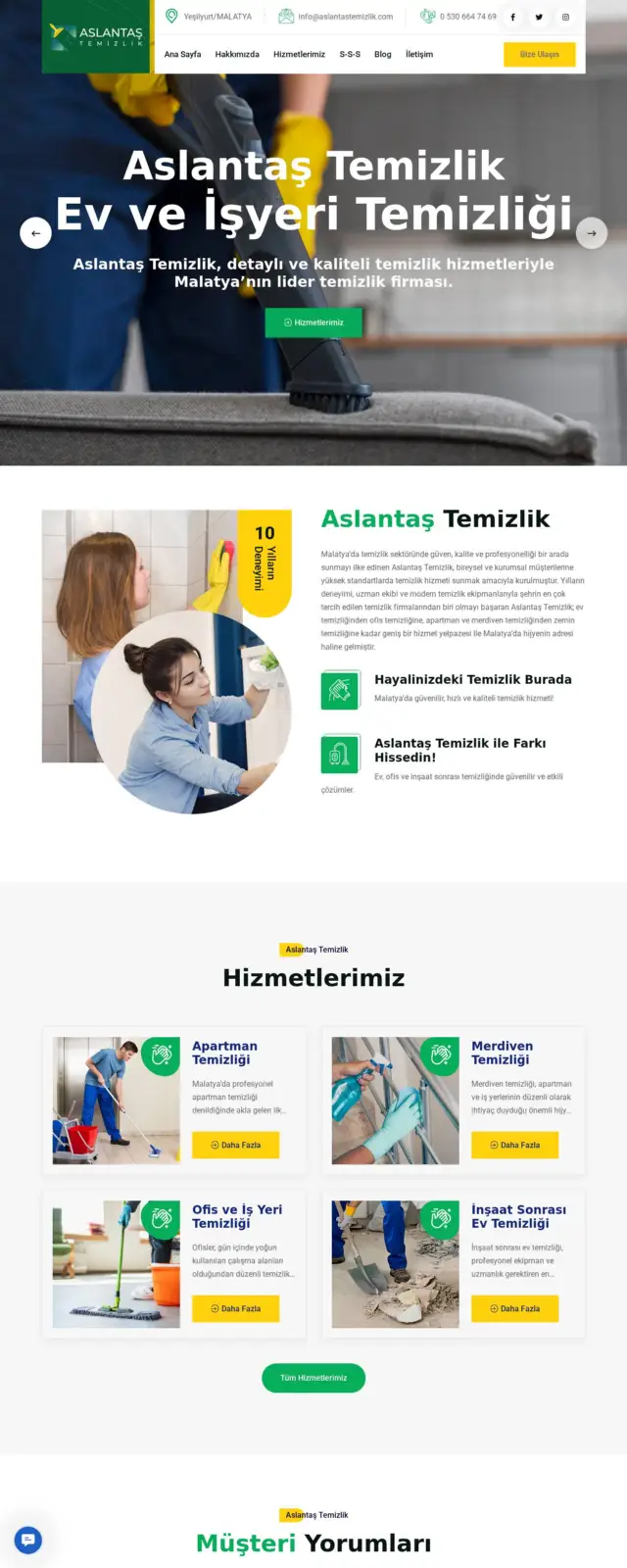 Aslantaş Temizlik web sitesi ekran görüntüsü