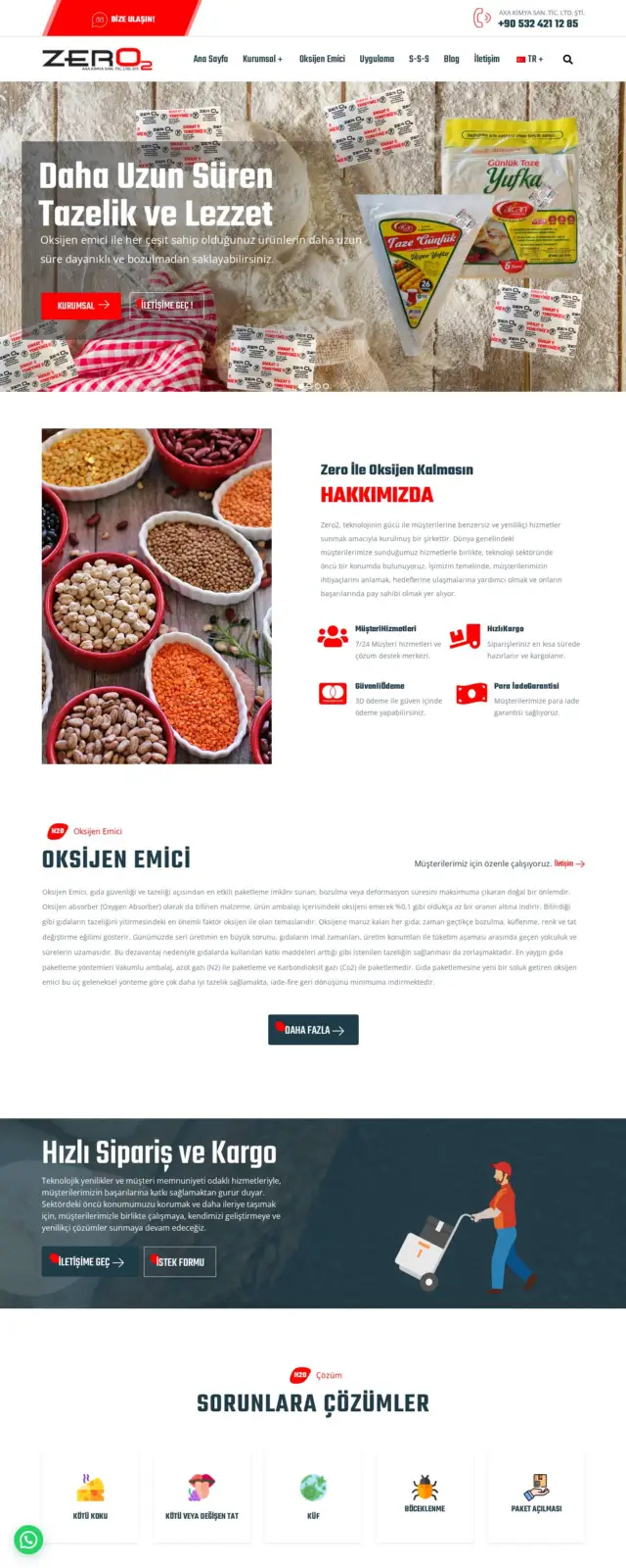 Axa Kimya web sitesi ekran görüntüsü