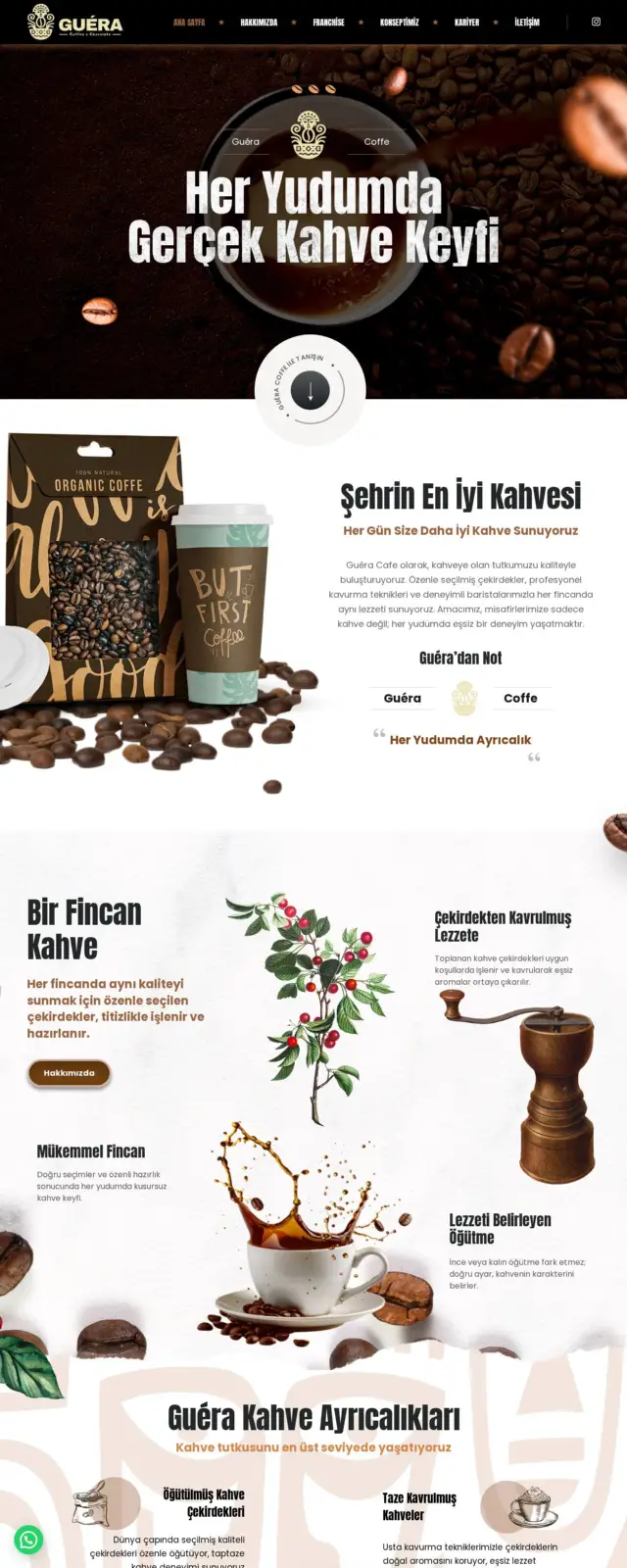 Guéra Coffee web sitesi ekran görüntüsü