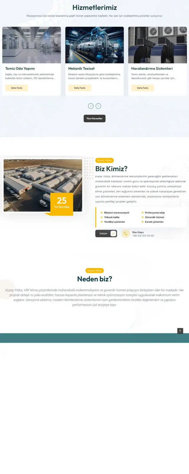 Kuzey Yıldızı Mühendislik web sitesi ekran görüntüsü