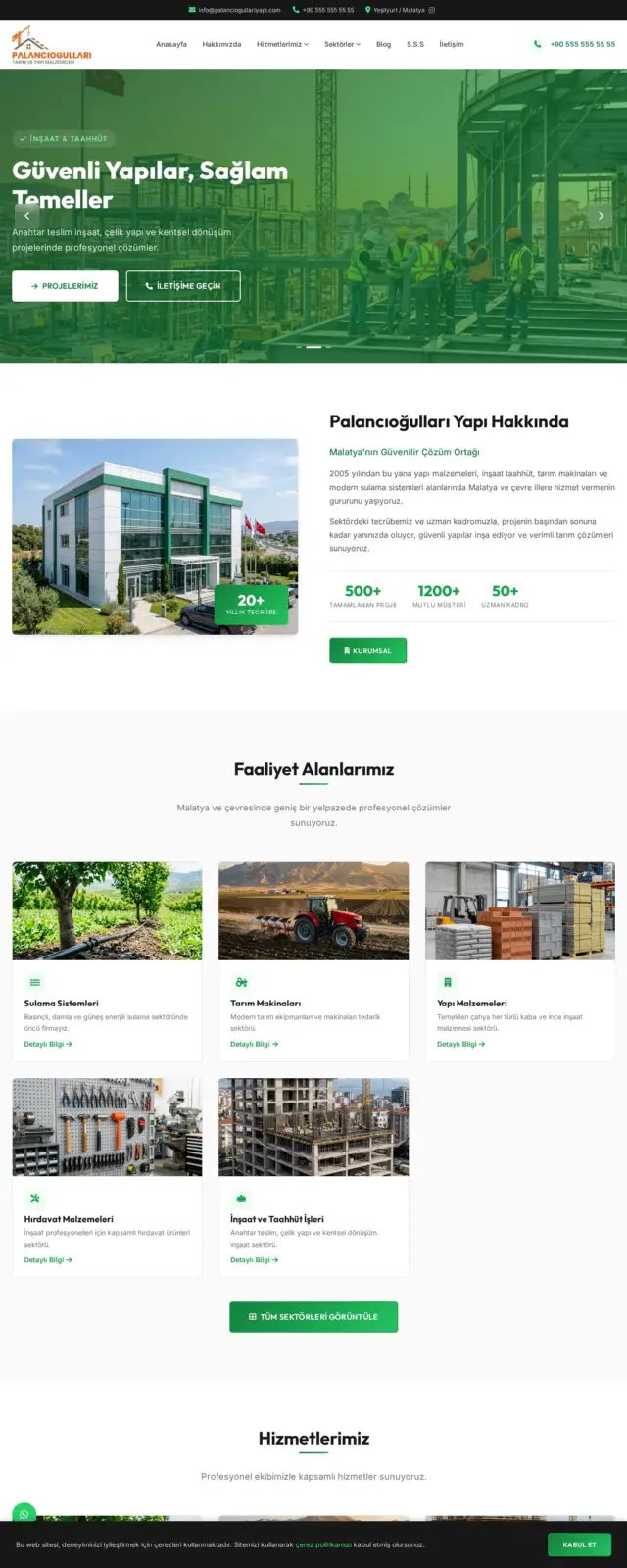 Palancıoğulları Yapı web sitesi ekran görüntüsü