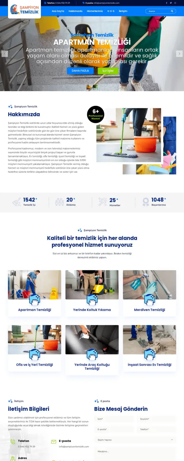 Şampiyon Temizlik web sitesi ekran görüntüsü