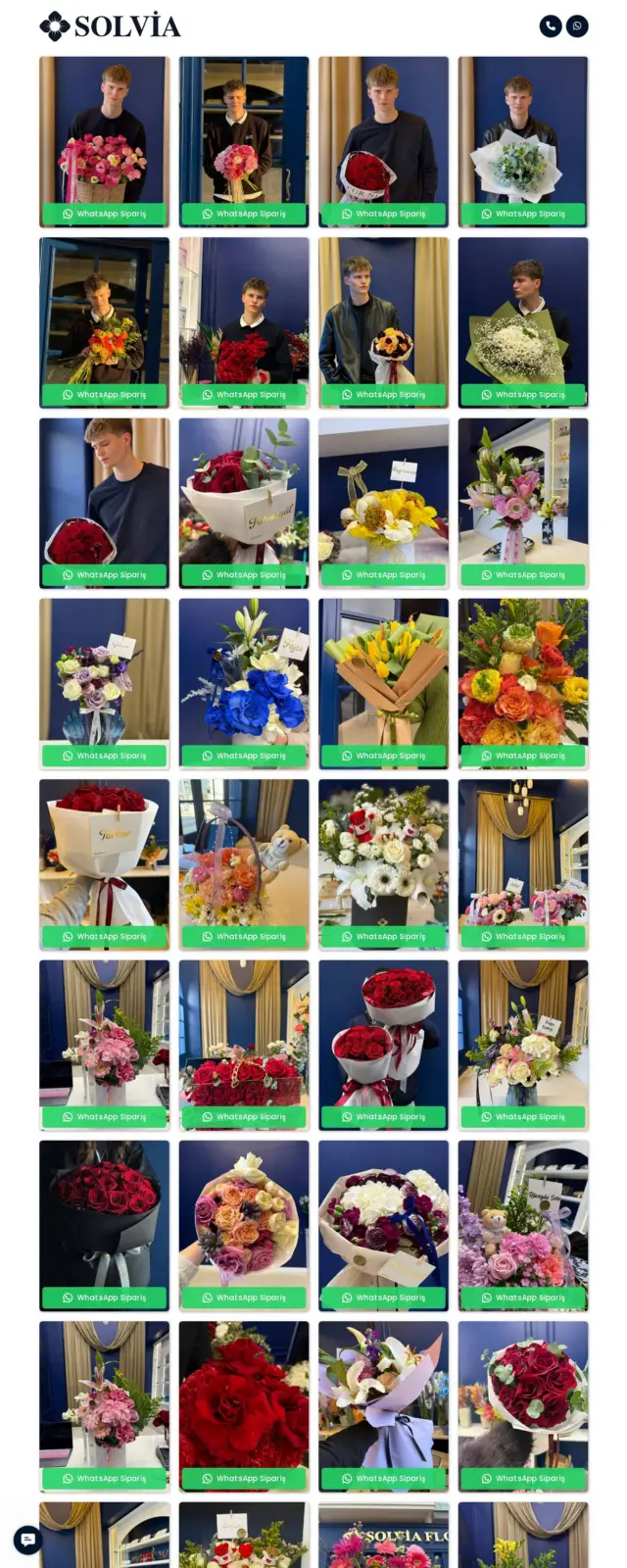 Solvia Flower Çiçekçilik web sitesi ekran görüntüsü