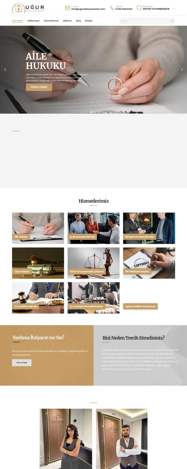 Uğur Hukuk ve Danışmanlık web sitesi ekran görüntüsü